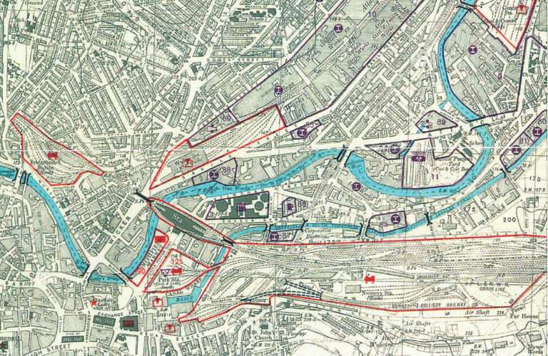 Luftwaffe target photography of Sheffield from WWII