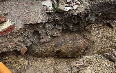 Close-up image of an WWII Unexploded 500kg Bomb discovered at St Michael Avenue in Keyham, Plymouth. (Image credit: FPS Images)