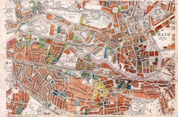 Air raid damage map of the City of Bath from 1942