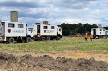 1st Line Defence operatives completing Intrusive UXO Surveys on a project at Orwell in Ipswich.