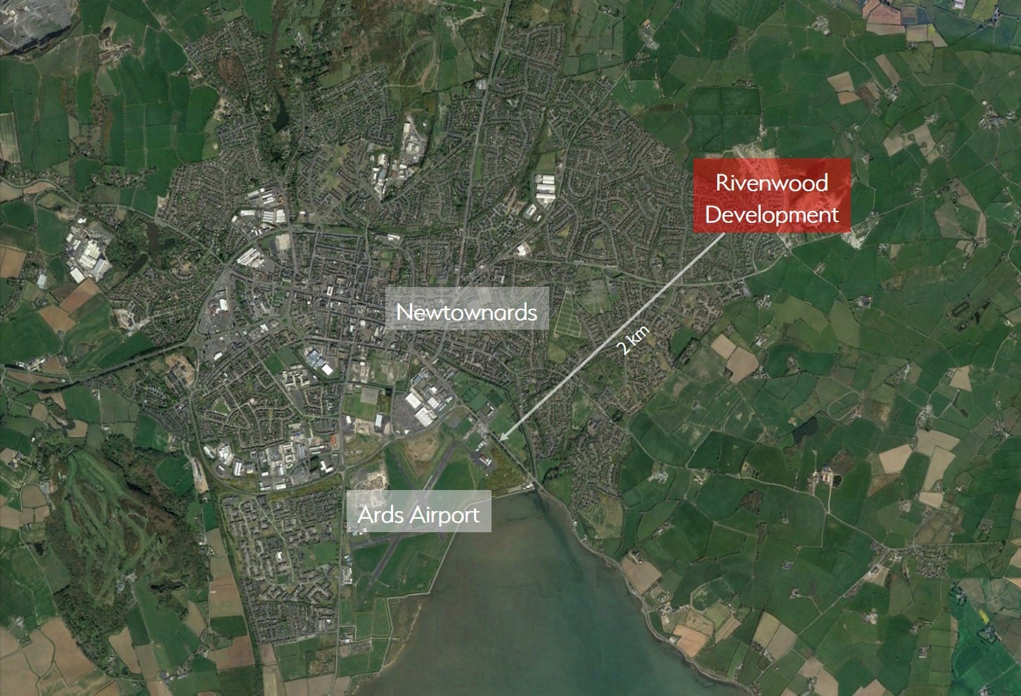 Close proximity of the Rivenwood housing development to Ards Airport in Newtownards which was targeted during WWII.