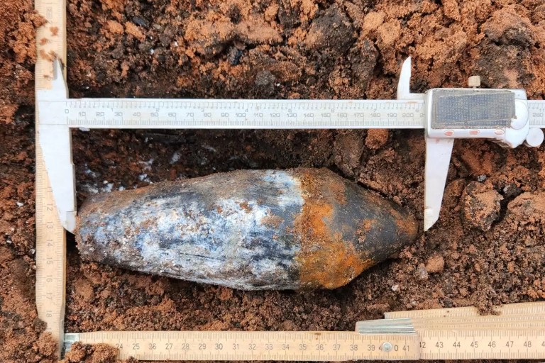 Example of explosive ordnance found by 1st Line Defence in Nottinghamshire.